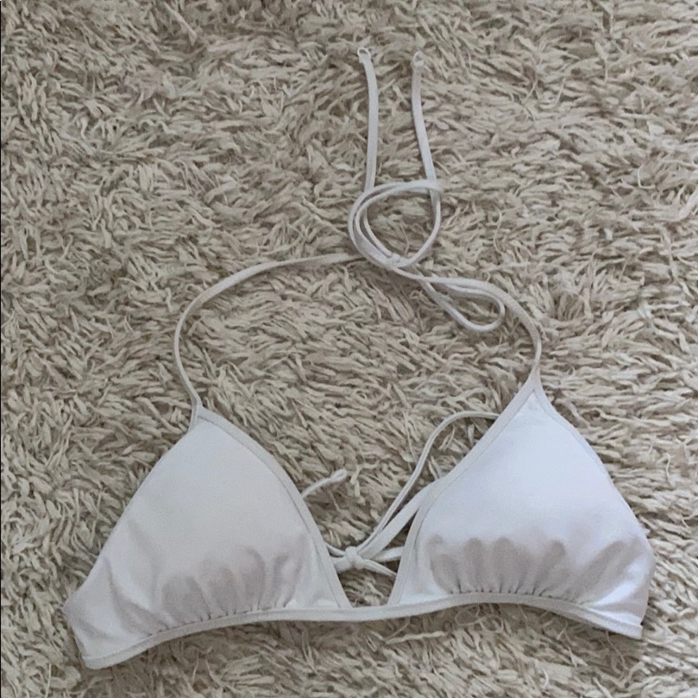 Aerie white triangle bikini top